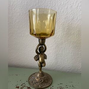 cherub angel candleholder metal candle holder